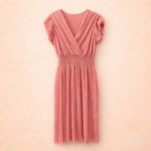 SANDRA DARREN PINK MIDI DRESS